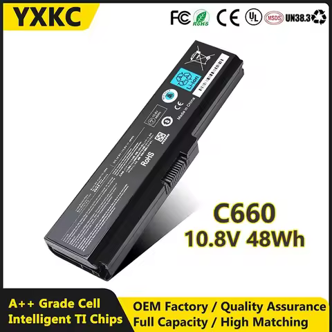 YXKC 10.8V 48Wh C660 Battery Laptop battery replacement for Toshiba Satellite L750 Series PA3817U-1B
