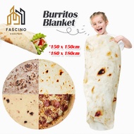 【SG】180cm Soft Burrito Blanket Flannel Blanket Tortilla Blanket Wrap Novelty Giant Tortilla Round Bl