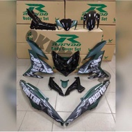 RAPIDO COVER SET Y15ZR V1/V2 EXCITER LIMITED EDITION GREEN (STICKER TANAM/AIRBRUSH)