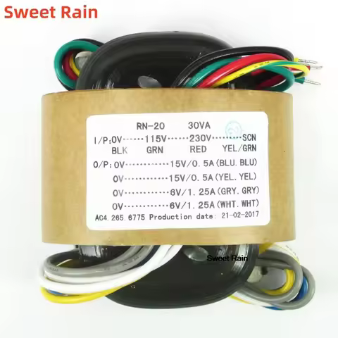 1PC 30VA 30W 15V *2 + 6V *2 R-Core Transformer for preamp DAC amp diy new