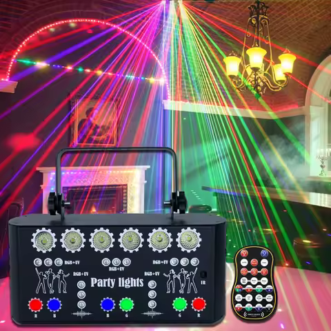RGBW 27-Beam Laser Dj Light Stage Lights Disco Strobe UV Effect Dmx Remote Lazer Club Lights for Wee