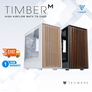 TECWARE TIMBER M TG | Micro-ATX Wooden Panel PC Casing | MID TOWER MATX CASE | Black / White