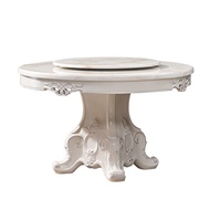 QM Dining Table Simple Internet Celebrity Marble round Table Solid Wood Marble Dining-Table round a 