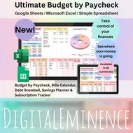Ultimate Budget by Paycheck Spreadsheet Google Sheets & Excel 💰 Template,Weekly Biweekly Financial P