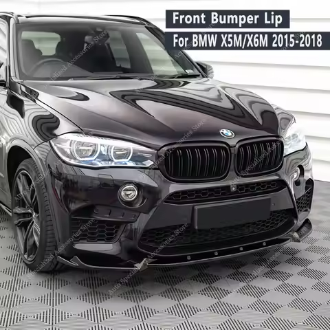 For BMW X5M F85 X6M F86 Gloss Black Front Bumper Splitter Lip Spoiler Retroft For 4.4T V8 Real X5M X