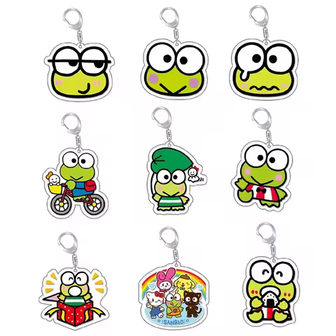 Keroppi Cute Cartoon Frog Keychain Kawaii Keyring Bag Parts & Trendy Gift