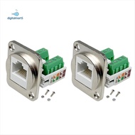 2PCS RJ45 Panel Mount Screw Terminal Adapter, RJ45/8P8C Female Panel Mount Connector, RJ45 Solderles