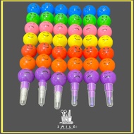 7 Colors Creative Cartoon Smiley Crayon Pencil Stationery