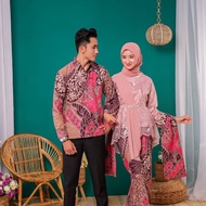 KEMEJA Albatik - ABELLA DUSTY COUPLE SET (shirt, skirt free shawl and women's kebya)