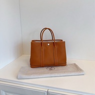 【閒置🆕】Hermes Garden GP30 花園包 金棕銀扣全皮 togo A刻