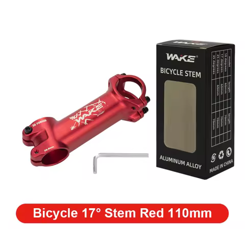 Wake Mountain Road Bike Bicycle Handlebar Stem Accessories Red 31.8mm 17 Degree Aluminum Alloy Light