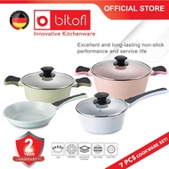 BITOFI 7PCS GERMANY Cookware Set Non-Stick Granite Cooking Pot Frying Pan (ANTI LEKAT)