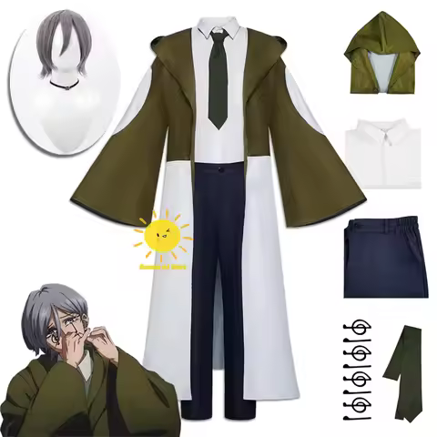 Anime Magician Mashle Magic and Muscles Cosplay Costumes Magician Green Uniform Outfit Wig Halloween