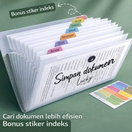 A4 12-Compartment Expanding File Document Folder | Transparent Plastic Archive Folder + Bonus Index 