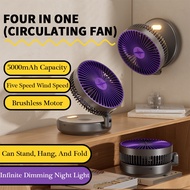 Rechargeable Fan Mini Fan Folding Intelligent Fan Desktop Fan (5000mAh) Aromatic Mini Fan USB Fan Mi