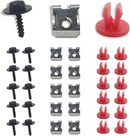 yvshy 10 Sets(30pcs) Car Engine Splash Shield Screw Kit, Door Trim Panel Retainer Bumper Clip, Engine Chassis Guard Plate Screws, Compatible with Ford Focus (Multicolored)