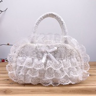 Lace Female Bag Fabric Lolita Lolita Bag Hollow All-Match Elegant Retro Lady Handbag Bag uuu5.27