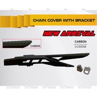BIG BIKER Y15ZR Chain Cover With Bracket Carbon Peti Rantai Swing Arm Chain Cover Y15ZR Swing Arm Peti Rantai Carbon BIG