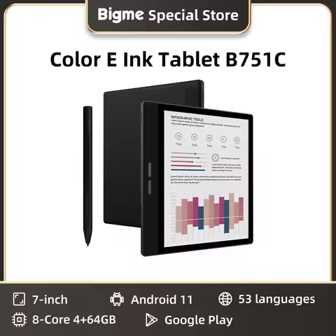 BIGME B751C Ebook Reader, 7 inch Color E-ink Screen Tablet, Portable Electronic Book ereader, Androi