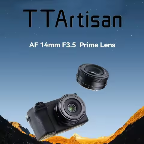 TTArtisan AF 14mm F3.5 APS-C Frame Prime Camera Lens for Sony E A6400 A6500 A6700 ZVE10 Humanities P
