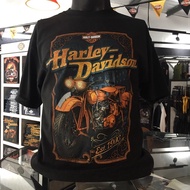 Baju Mens T-shirt  OLP Copyright HARLEY-DAVIDSON OF UBON RATCHATHANI - VINTAGE GOLD  S-5XL