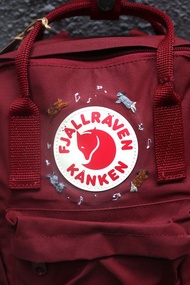 兔子與音符刺繡主題-----Kanken mini / 公牛紅----手工訂製