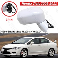 Side Mirror Left 76250-SNVH01ZA Right 76200-SNVH01ZA for Honda Civic 2006-2011 3-PINS Electric Foldi