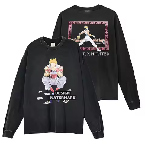 Anime H-Hunter X H-Hunter Long Sleeve T Shirts Oversized Hisoka Sweater Manga Killua Zoldyck Freecss