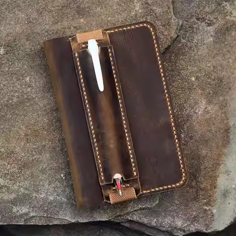 Personalized distressed leather moleskine cover pocket size / leather cover case for moleskine Cahie