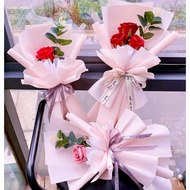 [Gift] Rose Bouquet Of Scented Wax Roses 1 Cotton - Piece Meaningful Gifts For Relatives And Friends