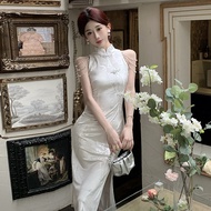 Women's Embossed Split Cheongsam Dress 2025