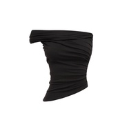 Asymmetric Multi-Way Drawstring Acetate Vest Womens One-Shoulder Top 1JINN STUDIO Fashionable Slim F