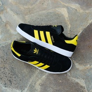 Adidas Gazelle Shoes Men Black Yellow Sole white