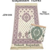 Turkish Prayer Rug, Premium Silk Satin Material, Embroidered Floral Motif, Prayer Rug, Dowry Size cm