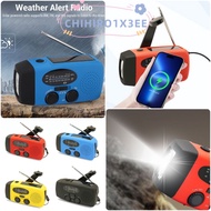 CHIHIRO1X3EE Emergency Hand Crank Radio,  Charging with 3 Lamp  Powered Radio, Multicolor AM FM WB B