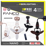 FANCO NANO Tristar 16''  Corner Fan with Remote: Include Ceiling fan &amp; Wall fan mounting