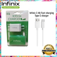 INFINIX Fast Charger TYPE C 2.4A USB Port Charger with Data Cable TYPE-C Techy.ME