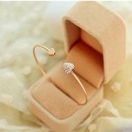 Gelang Tangan Titanium Gelang Motif Dua Hati Liontine Love Cantik Gelang Tangan Fashion Wanita Murah