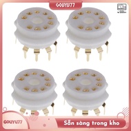 [gouyu77] 4PCS  9 Pin Gold PCB Vacuum Tube Socket for 12AX7,12AT7,12AU7,ECC83,ECC82,E88CC, 6922 ,6p1
