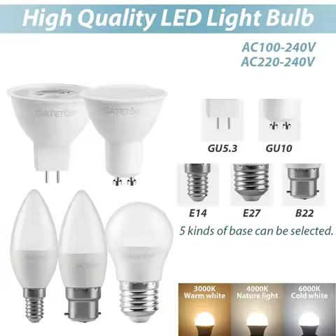 2pcs Hight Lumen Led Bulb Lamps E27 B22 E14 GU10 GU5.3 Spot 220V 110V Light Bulb Warm White Cold Whi