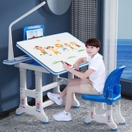 Spot parcel post Student Desk Bookshelf Combination Children's Study Table and Chair Suit School Desk and Chair Junior High School and Elementary School Students Home Writing Table and Chair