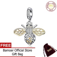 BAMOER ของแท้925เงินสเตอร์ลิงเพทายใสผึ้งจี้คอสร้อยข้อมือและสร้อยคอเครื่องประดับ SCC1125เมษายน