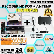 SET CHANNEL MYTV HDBOX DECODER + ANTENA SQUARE INDOOR TV MALAYSIA