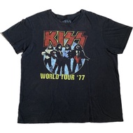 【Hot】 เสื้อวง Kiss World Tour 77 เสื้อยืดมือสอง