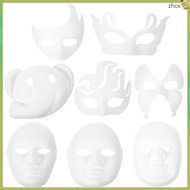 zhihuicx  Face Masks White Embryo DIY Blank Paper Facial Halloween Plain Animal