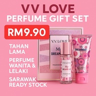 VV LOVE Gift Set | Body Mist + Lotion/Shower Gel | Perfume Lelaki & Wanita | Tahan Lama |Ready Stock
