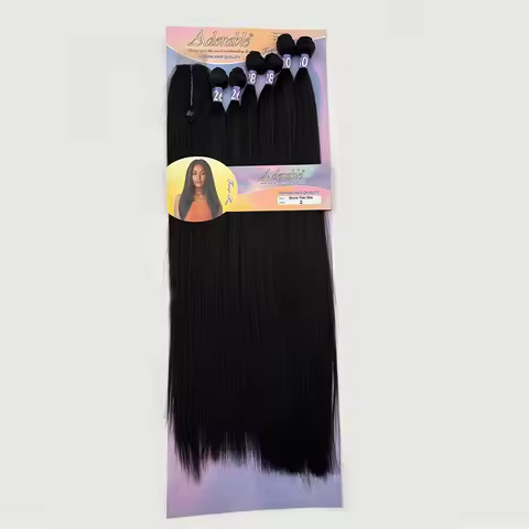 Adorable Shine Yaki Straight Bundles Synthetic Hair Weaves Wigs Bundles Extensions 6pcs 26"26” 28“28