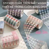 Roll 3m long Sticker Scrapbook Decoration Sticker with Polka Dot Pattern ST18