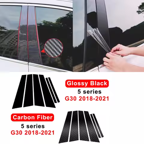 Glossy Car Door Pillar Trim Sticker For BMW E60 F10 G30 F07 Series 5 520i 523i 525i 528i 530i 535i W