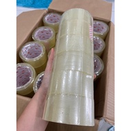 (6PCS)KSATRIA Tape (Full) 45mm x 80Yard (1 Slippers) 6 Pcs Clear & Brown